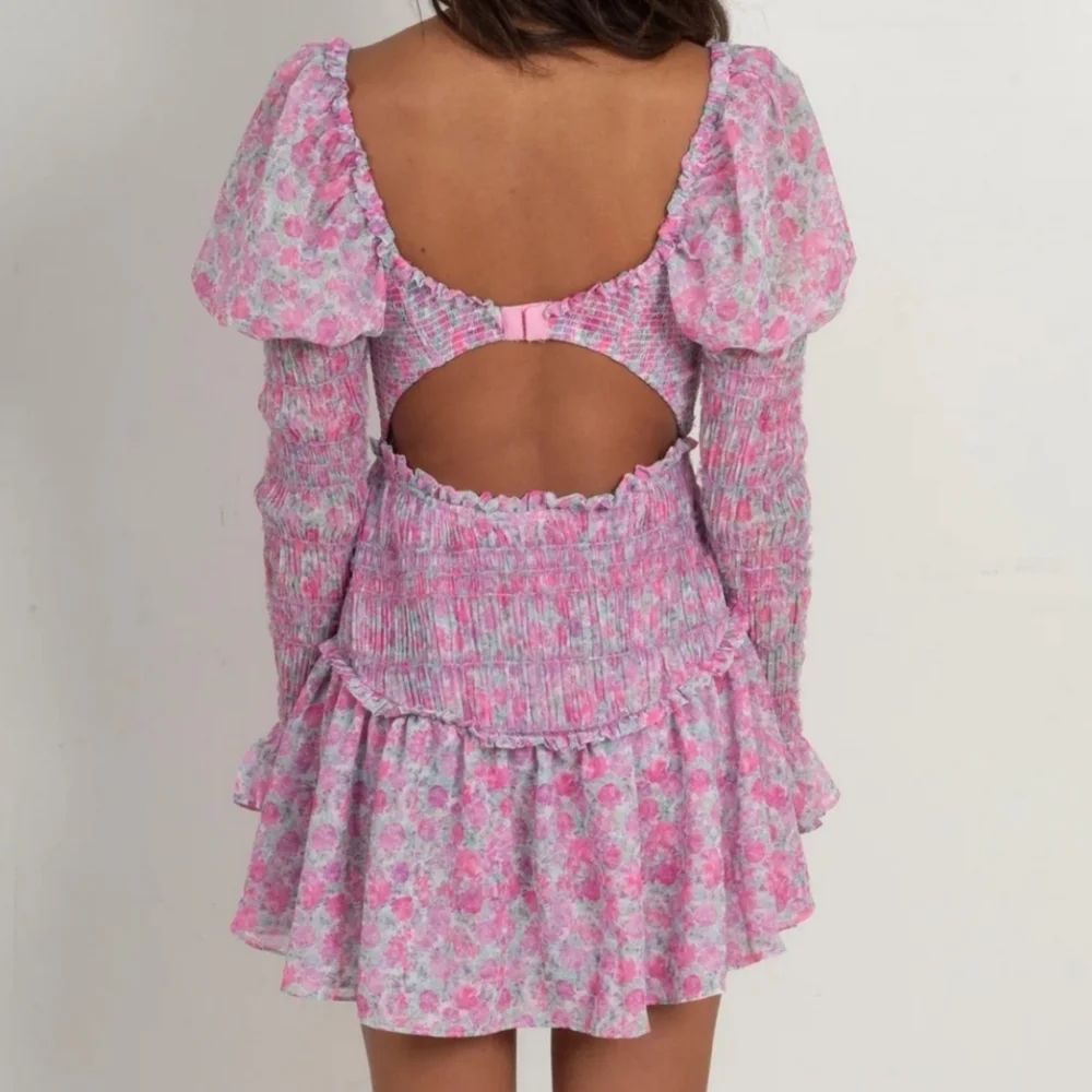 π For Love & Lemons Oakley Mini Dress Size Small πͺ»π·πΌπ»πͺ· NWT - Picture 12 of 16
